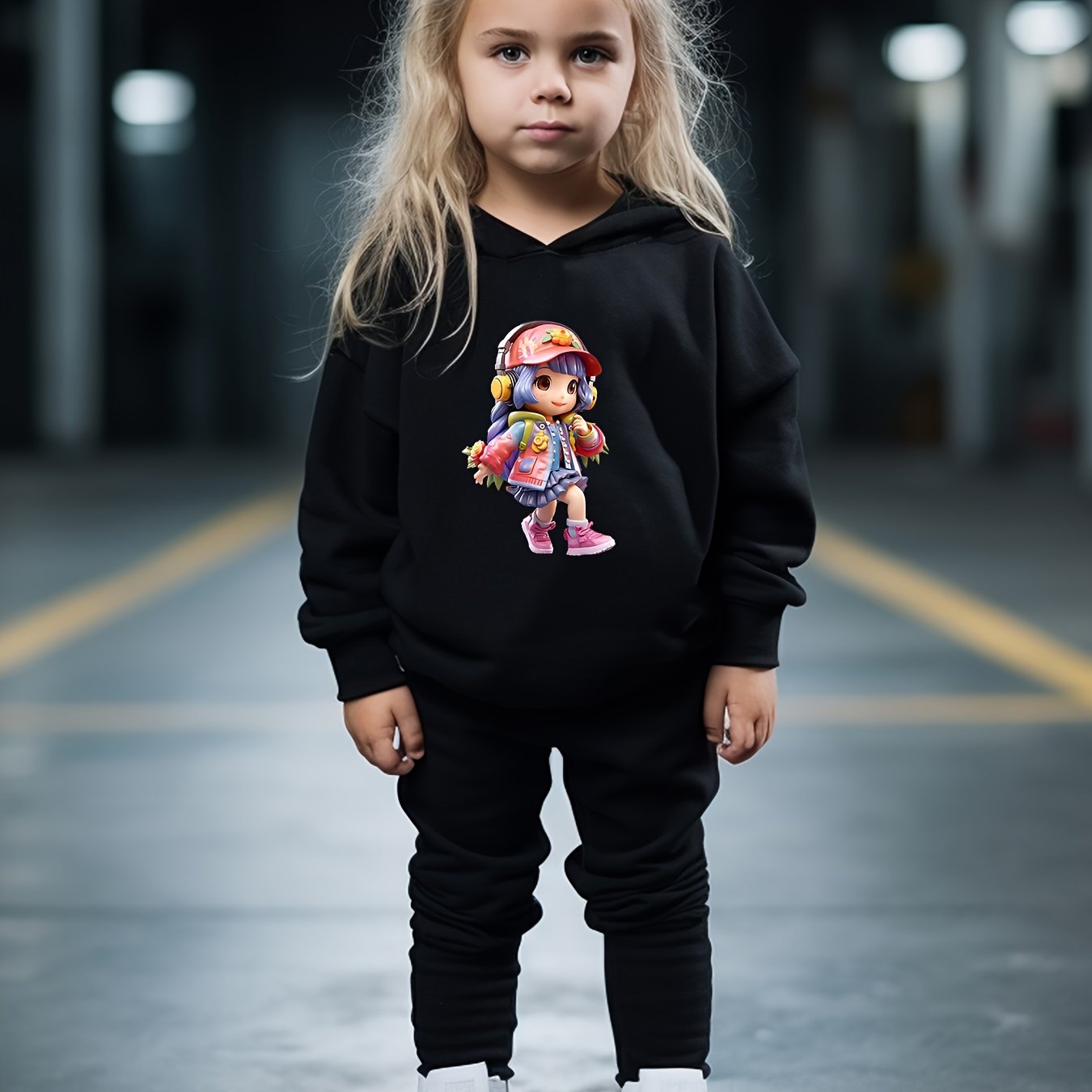 OERYUI Girls Boys Dance Girl Print Hoodies Pants Set For Spring