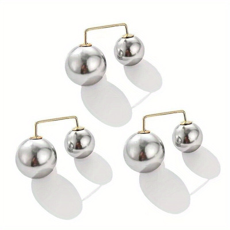 3pcs Faux Pearl Waist Pin Scarf Hijab Clip Set