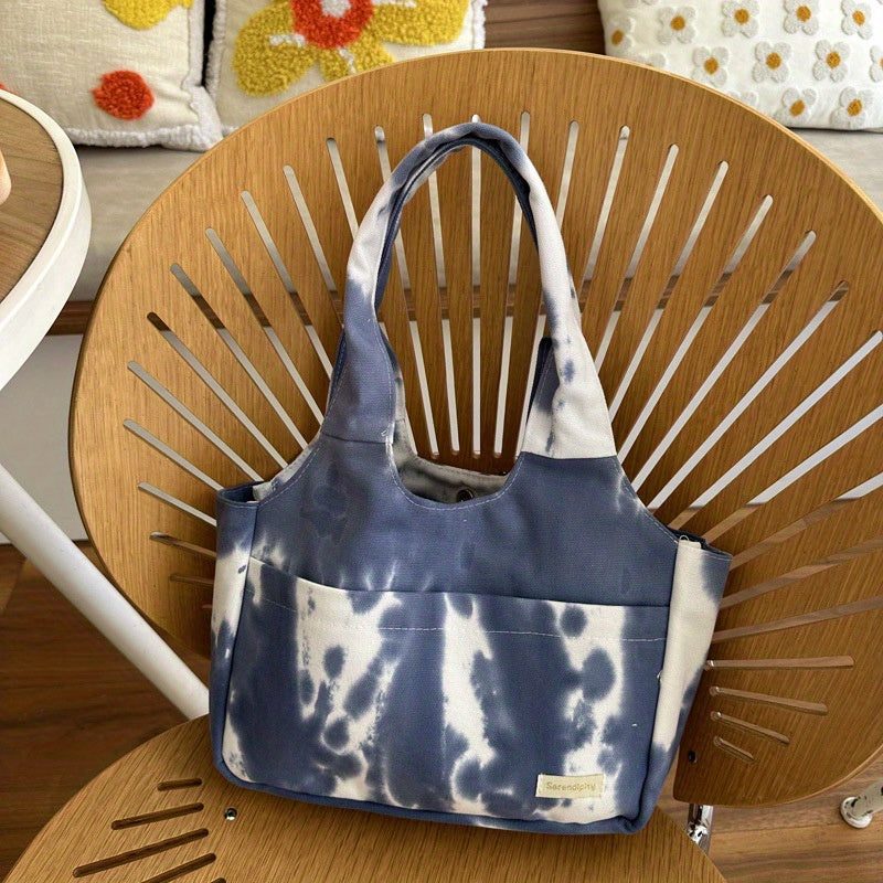 Vintage Striped Pattern Hobo Bag Large Capacity Canvas Tote Bag