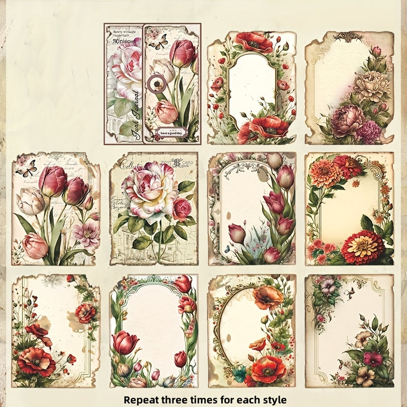 30pcs Lost Garden Series Art Diary Decoration Underlay Notes
