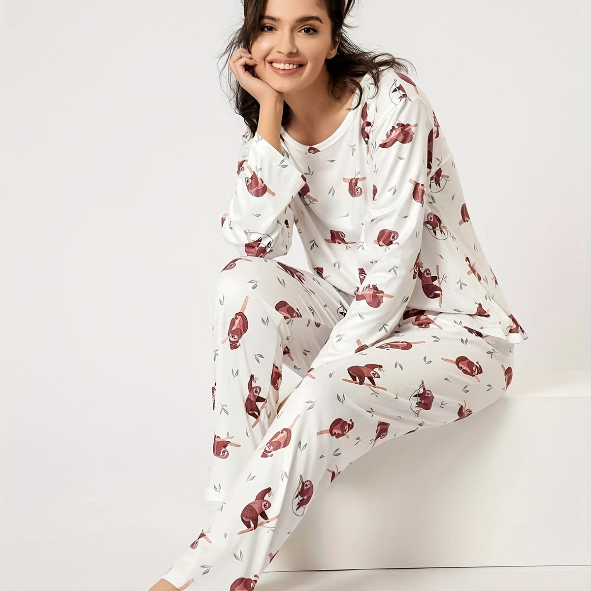 Women's Pajamas Set Long Sleeve Top & Pants Sleepwear Loungewear