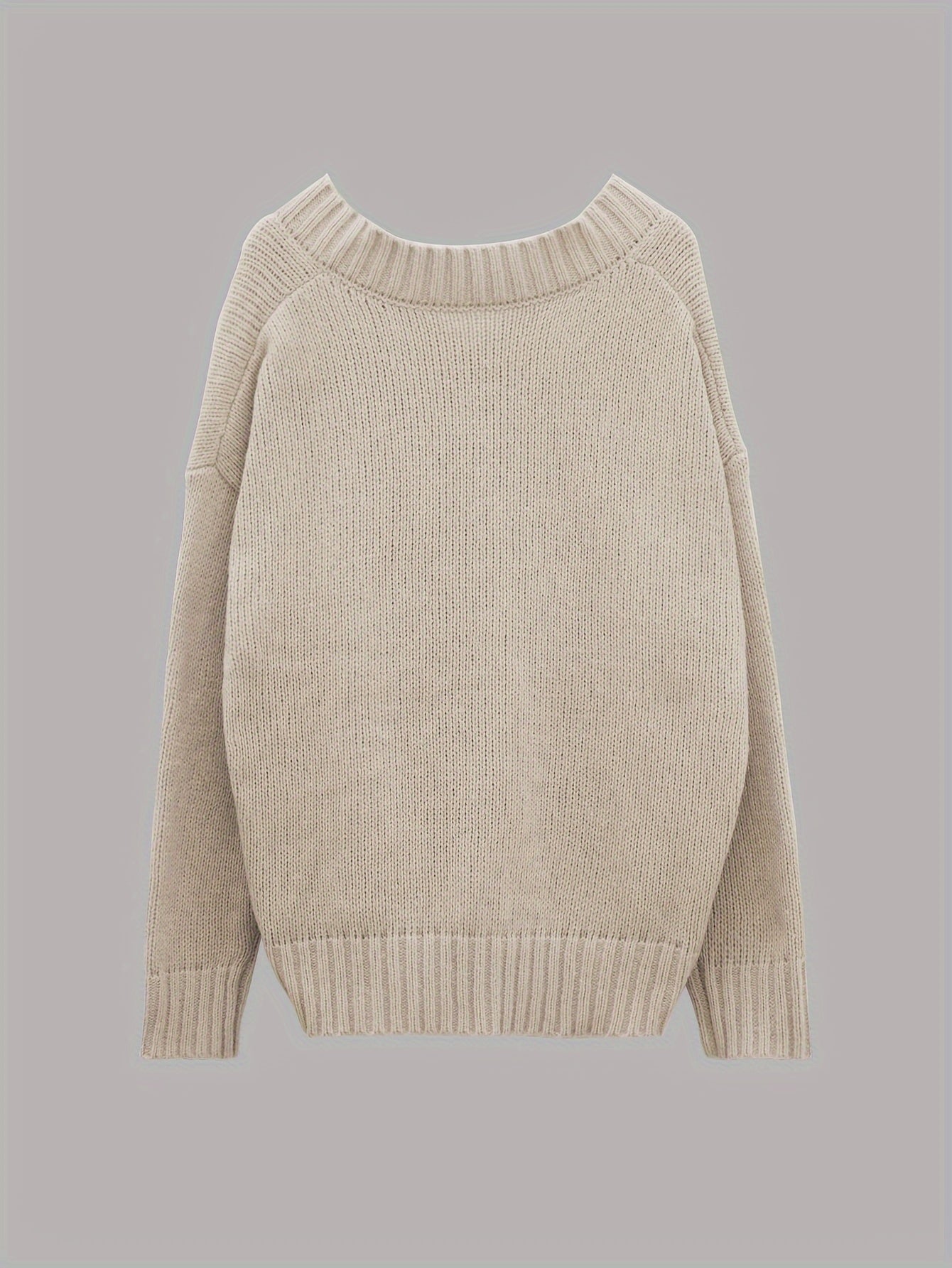  V Neck Long Sleeve Sweater