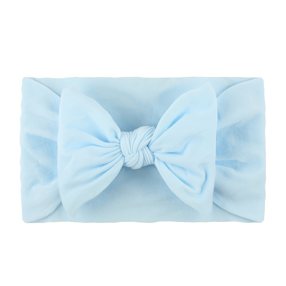 Baby Girls Stretch Solid Bow Nylon Headband