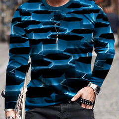 Men's 3D Print Long Sleeve T-shirt For Autumn