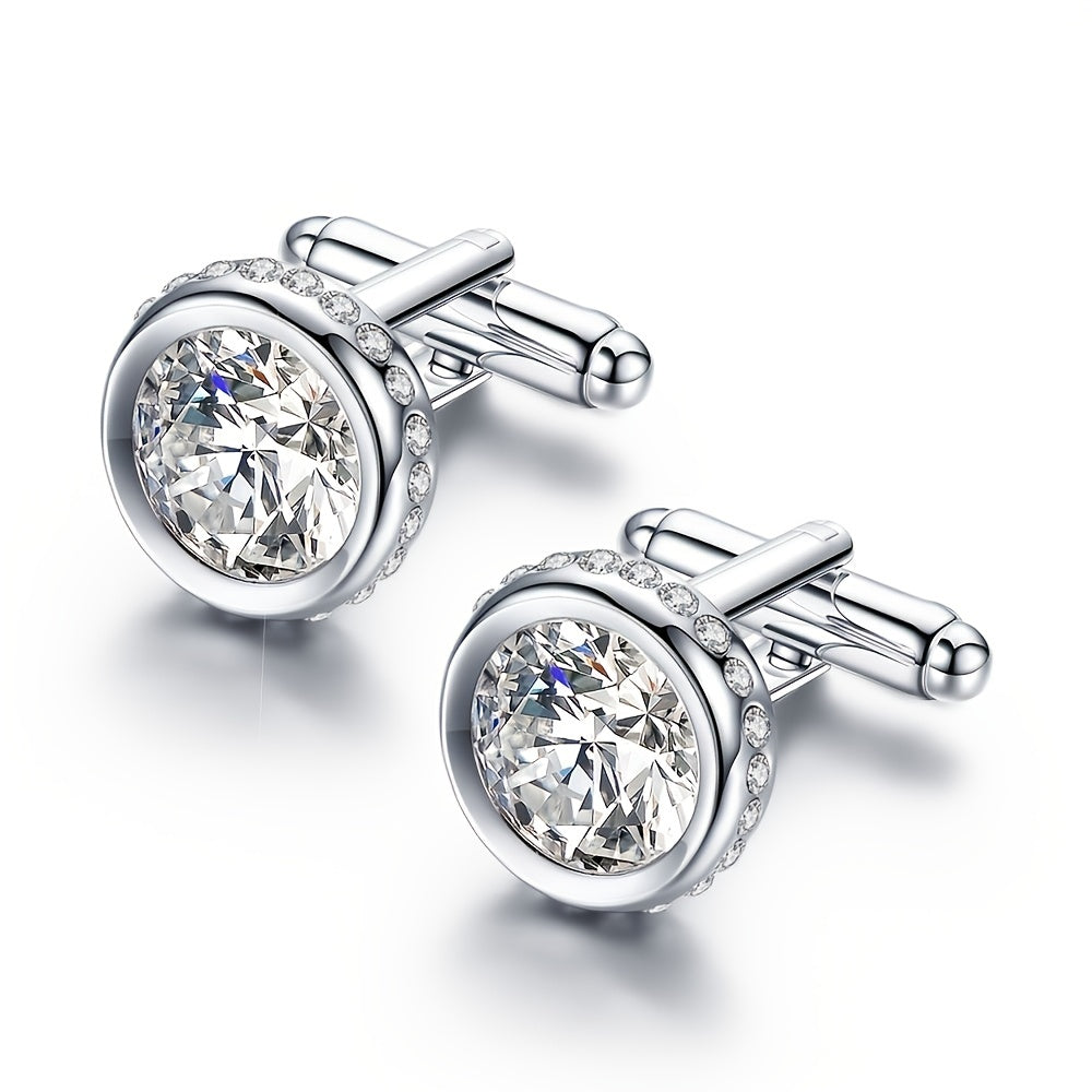 Alloy Crystal Shirt Cufflinks For Men