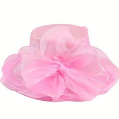 Vintage Flower Sun Hat Lightweight Adjustable Church Hat Mesh Travel Beach Hats