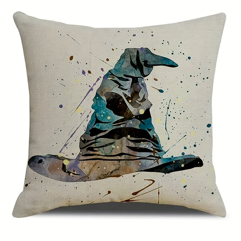 4pcs Assorted Printed Linen Throw Pillow Covers