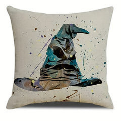 4pcs Assorted Printed Linen Throw Pillow Covers