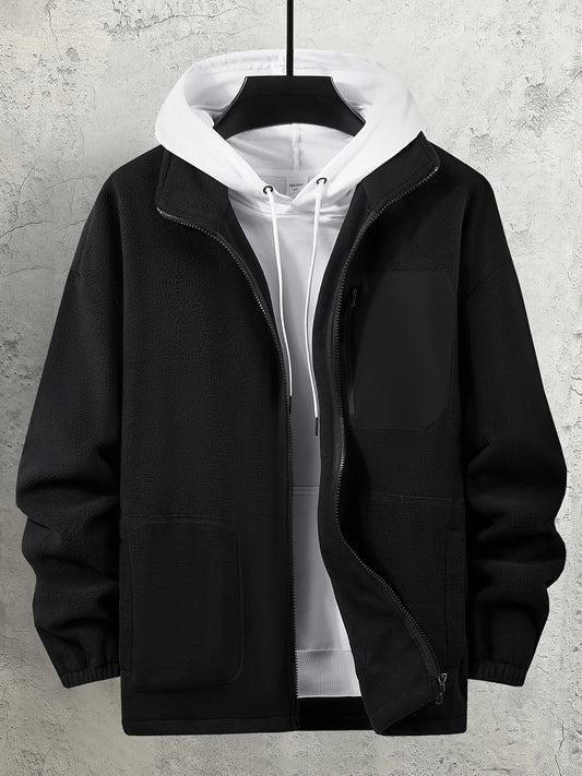 Men's Casual Long Sleeves Fleece Jacket