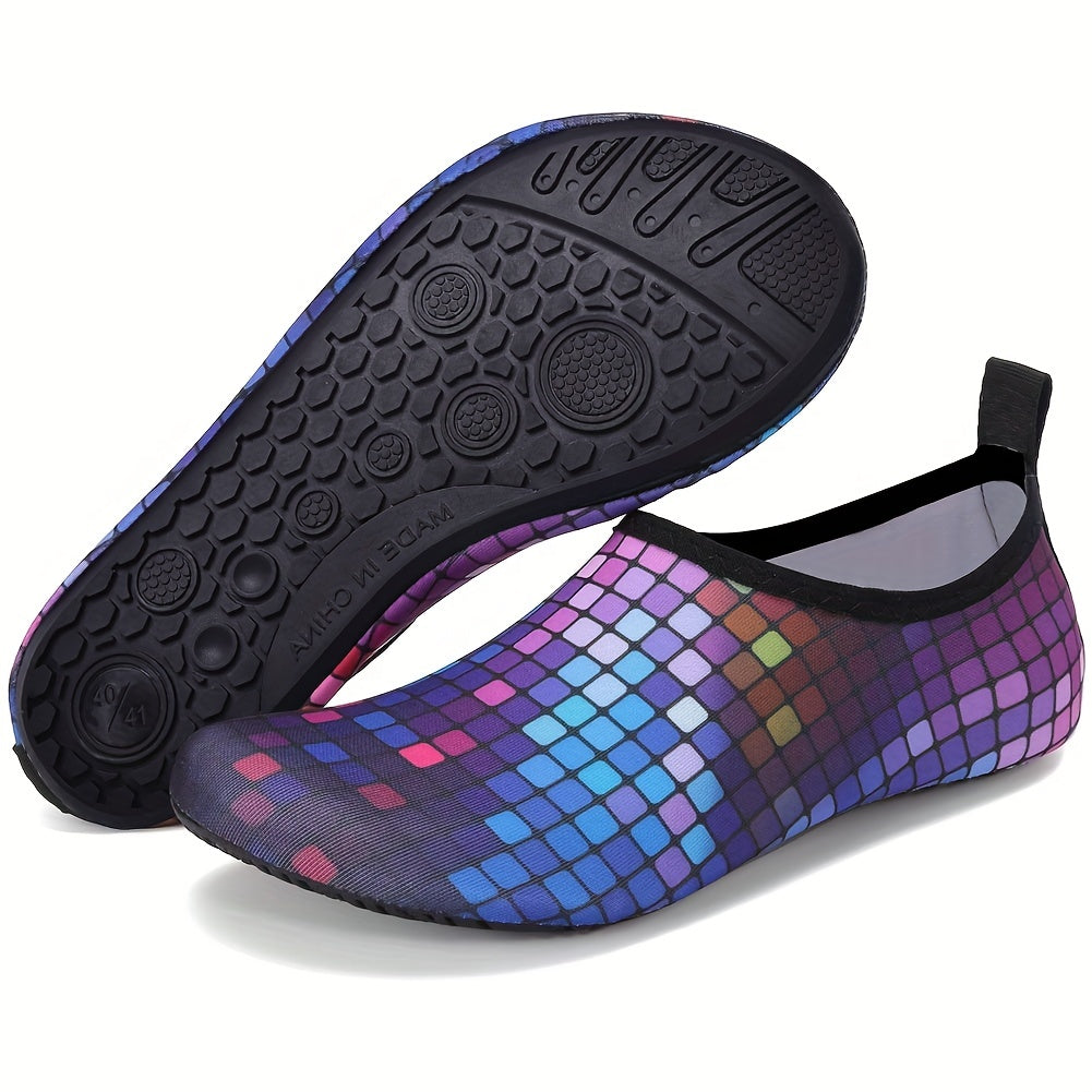 Women's Plaid Print Water Shoes Quick Drying Outdoor Sporty Creek Shoes