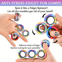 Magnetic Finger Ring Fidget Toy Halloween Christmas Gift