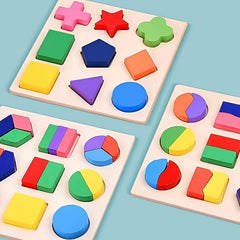 Montessori Educational Puzzle Toys Clock Beading 3D Geometric Boards
