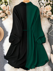  Colorblock Long Sleeve Button Up Shirt Top