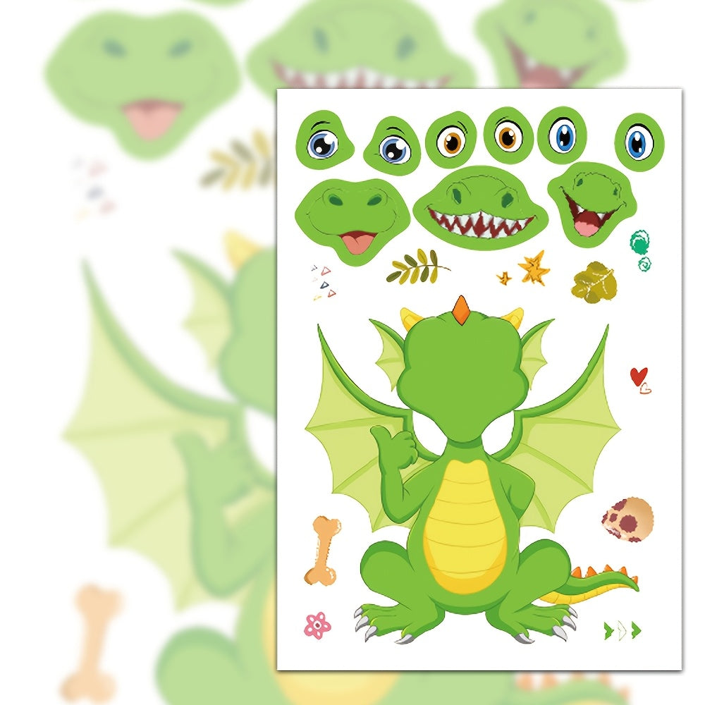 Dragon Face Changing DIY Stickers Set of 8