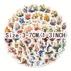 60pcs Confession Bouquet Graffiti Stickers Laptop Water Cup Decor