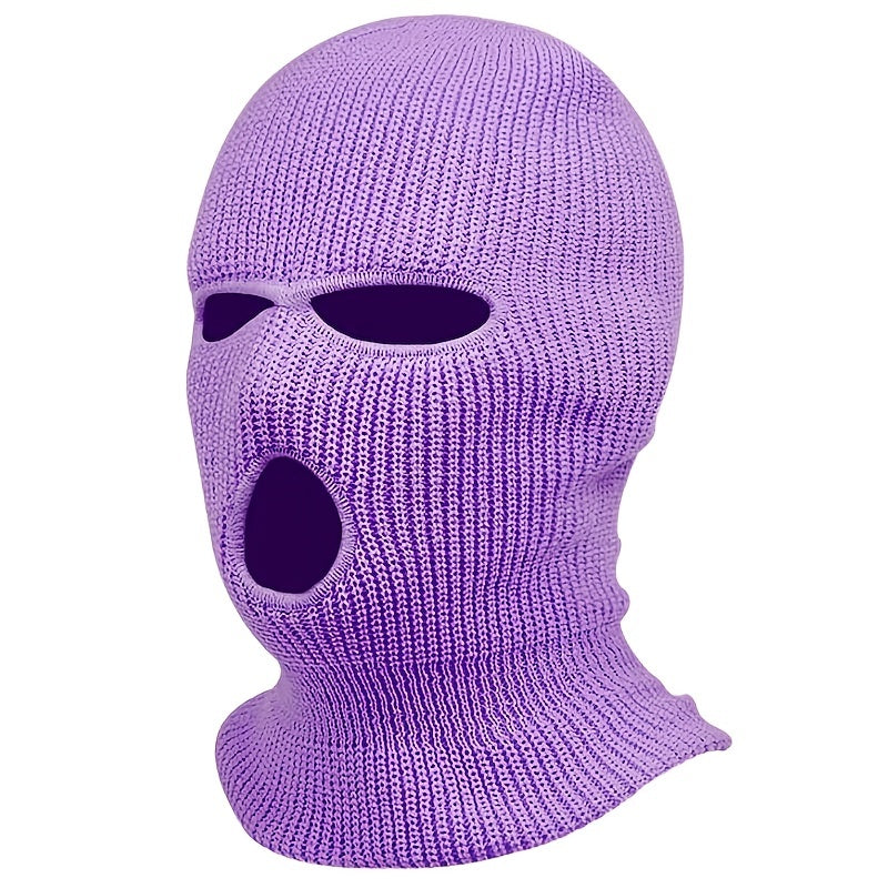 Winter Warm Head Cover 3 hole Knitting Ski Mask Cold Proof Riding Full Face Mask
