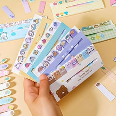 120pcs Cartoon Animal Row Station Sticky Notes Girl Heart Index Stickers