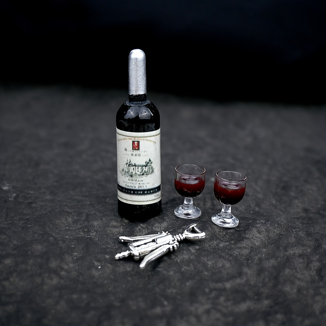 Micro Wine Scene Ornament Micro Oak Barrel Dollhouse Accessories