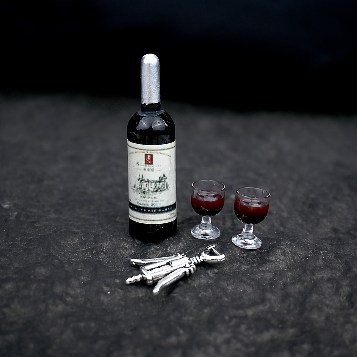 Micro Wine Scene Ornament Micro Oak Barrel Dollhouse Accessories