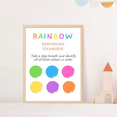 Rainbow Grounding Technique Calming Down Corner Poster