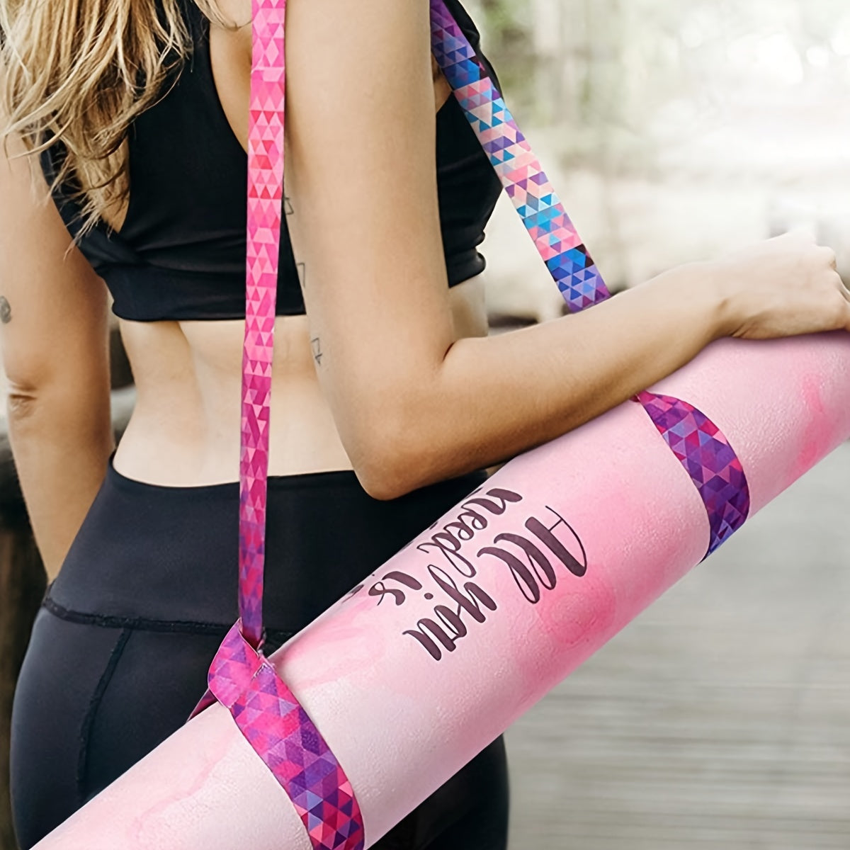 Nylon Yoga Mat Storage Bag & Stretching Strap