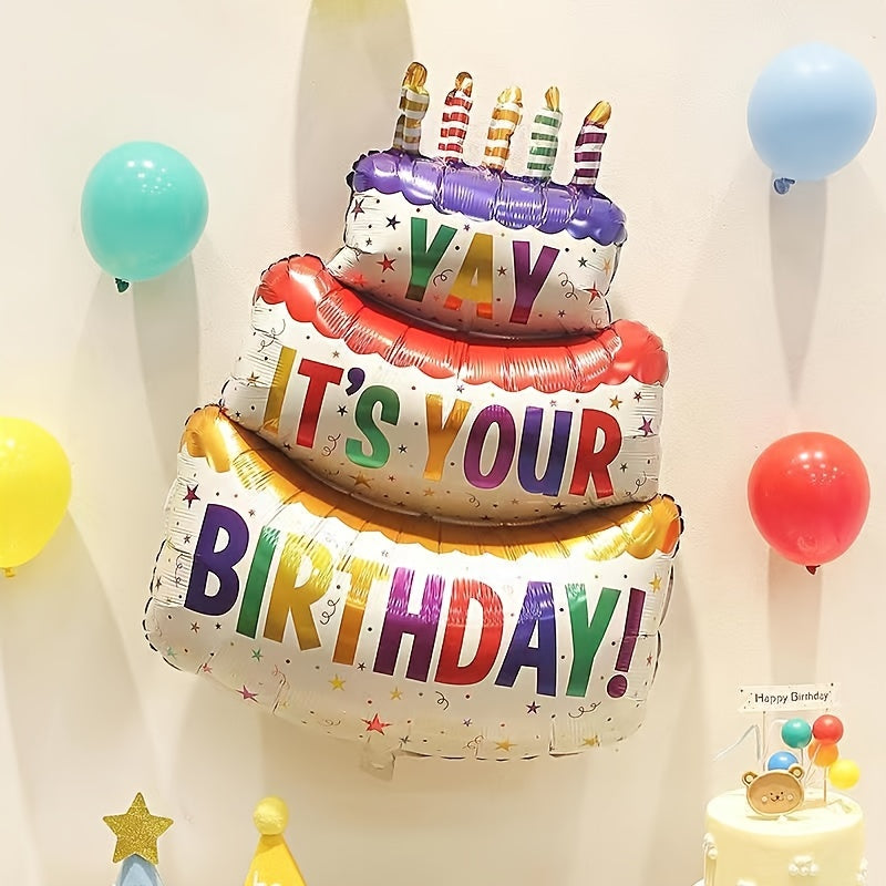 40 Inch Happy Birthday Cake Decoration Balloon - Party Supplies