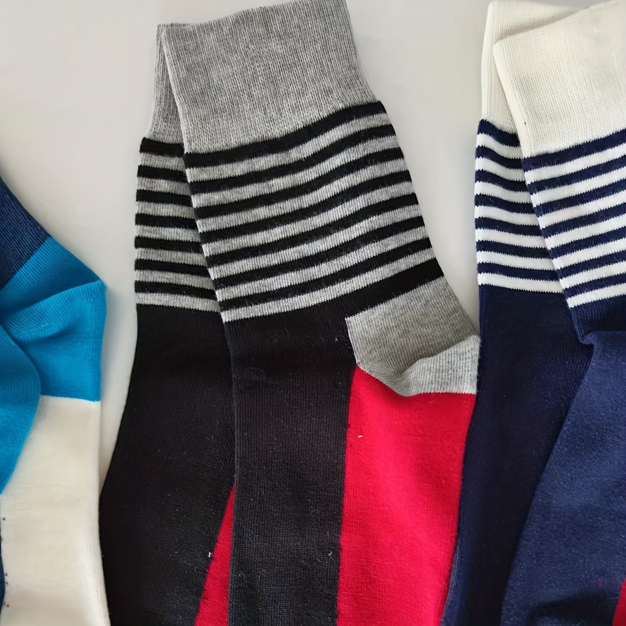 Colorblock Striped Socks Soft Mid Tube Women's Stockings