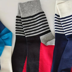Colorblock Striped Socks Soft Mid Tube Women's Stockings