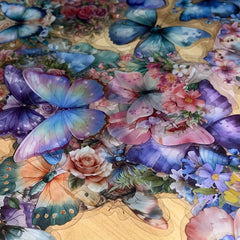 50pcs Butterfly Floral Stickers Self Adhesive Decals for Phone Laptops Journal