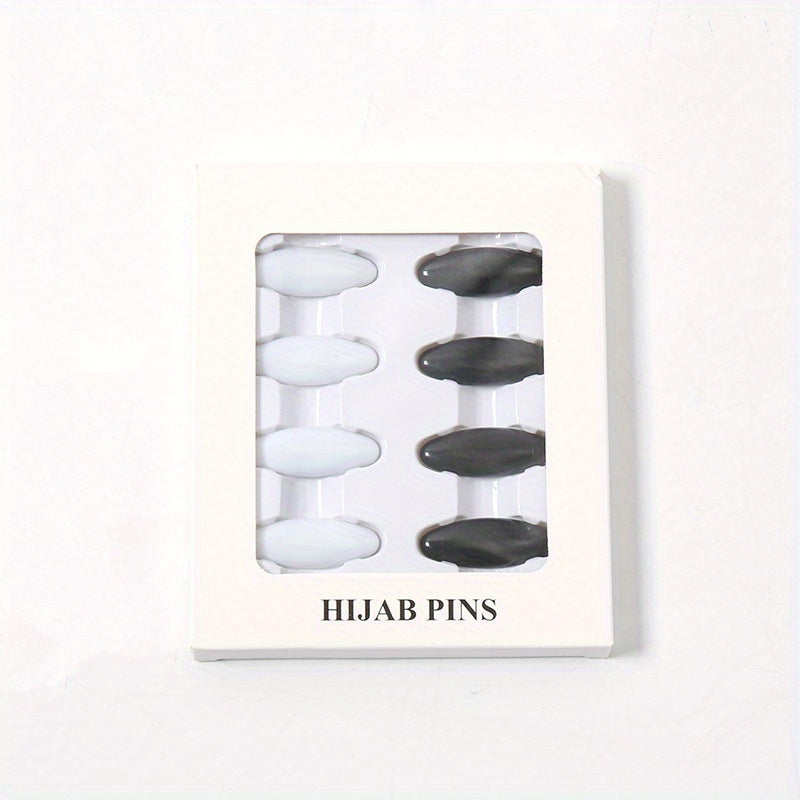 8pcs Scarf Safety Pins With Box Candy Hijab Pins Shawl Brooch Pins Bandana Turba