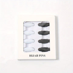8pcs Scarf Safety Pins With Box Candy Hijab Pins Shawl Brooch Pins Bandana Turba