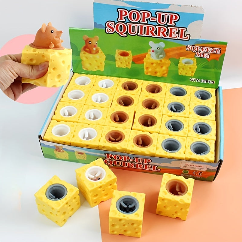 Cheese Mouse Cup Squeeze Toys for Kids
