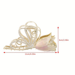 Tulip Alloy Hair Clip Rhinestone Shark Claw Hair Accessories