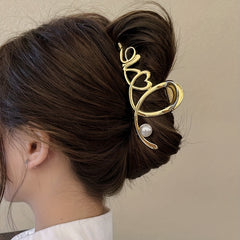 Faux Pearl Hair Claw Twist Ponytail Hair Clip Hair Accessory