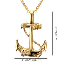 Men's Stainless Steel Anchor Pendant Necklace Pirates Of The Caribbean