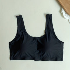  Sports Bra Solid Breathable Padded Round Neck Fitness Bra
