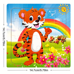 Wooden Puzzle Cartoon Animals Car Letter Number Pattern Jigsaw Puzzles
