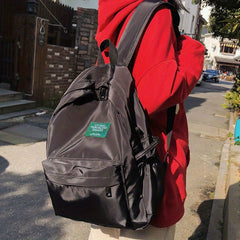 Preppy Style Laptop Backpack with Patch Decor
