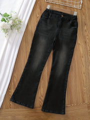 Girls Denim Flared Leg Pants Stretch Kids Slim Fit Jeans
