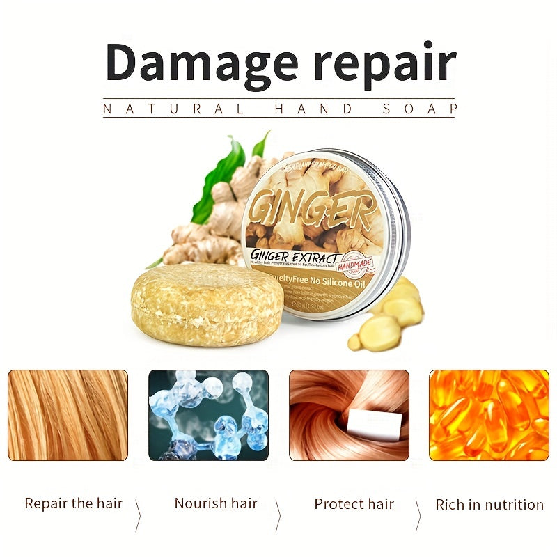 Organic Ginger Hair Regrowth Shampoo Bar Darkening Solid Shampoo