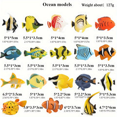18pcs Mini Tropical Fish Set Ocean World Models for Kids