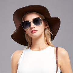 Large Butterfly Sunglasses For Women Gradient Hollow Metal UV400 Sun Shades