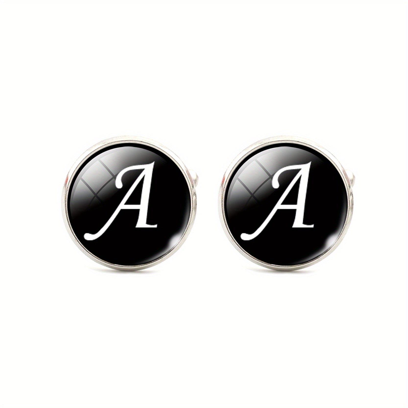 Men's Letter C Silver Cufflinks for Shirt Wedding