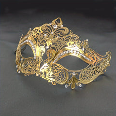 Golden Metal Rhinestone Mask for Party Games