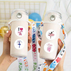 500 Pink Ballet Dance Stickers Romantic Designs DIY Party Decorations Dance Gift