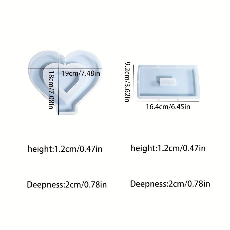 DIY Crystal Epoxy Resin Mold Love Photo Frame Silicone Mold