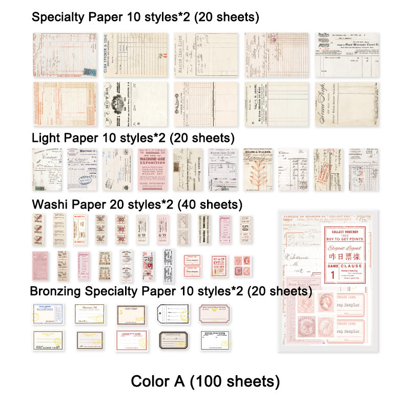 100 Sheets Scrapbook Paper Washi Specialty Light Paper
