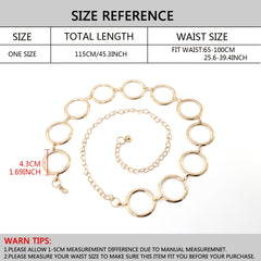 Women's Metal Belt Dress Decorative Belt Slim Waist Ring Chain