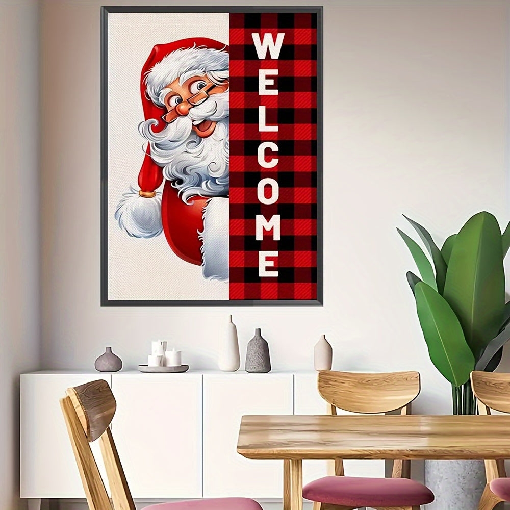 Christmas Santa Claus Canvas Painting Poster for Home Decoration