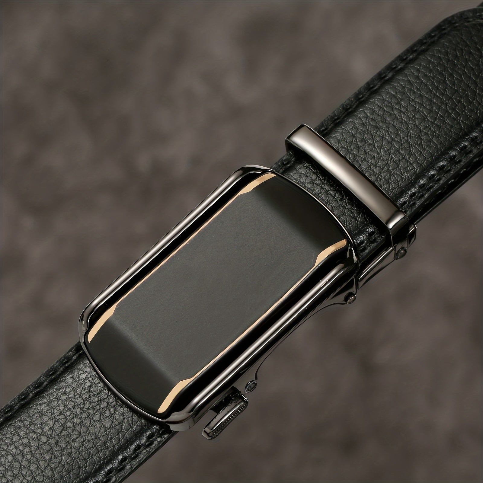 Men's Auto Buckle Belt PU Leather Business Waist Strap